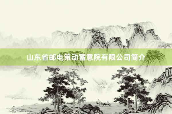 山东省邮电策动蓄意院有限公司简介